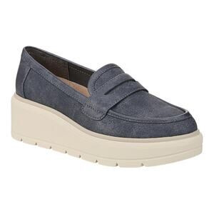 Dr. Scholl's Women's Nice Day Max Platform Lug Sole Loafers Blue Size 8 1/2